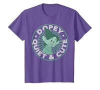 Disney Snow White Dopey Quiet & Cute Graphic Camiseta Camiseta, Niños, Morado Jaspeado, 3 años