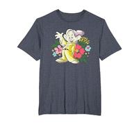 Disney Snow White Greetings From Dopey Camiseta, Hombre tallas grandes, Azul Jaspeado, 4X Alto