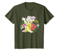 Disney Snow White Greetings From Dopey Camiseta, Niños, Verde Oliva, 10 años