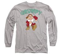 Disney Snow White & The 7 Dwarfs Father's Day Grumpy Dad Long Sleeve T Shirt, Heather Grey Camiseta, Gris, S Unisex Adulto