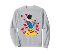 Disney Snow White With Apple Surrounded By Flowers Portrait Sudadera