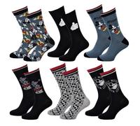 Disney Socks And Underwear - Calcetines para hombre Mickey de algodón, diseño de fotos según llegadas- Multicolor, Pack de 6 pares, 43-46