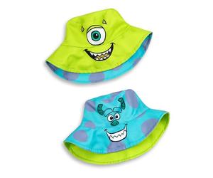 Disney Sombrero de Pescador Reversible de Monsters Inc | Verde con Mike Wazowski y Azul con diseño de Personajes Sulley | Sombrero Ligero Unisex | Mercancía de Monsters Inc