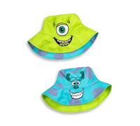 Disney Sombrero de Pescador Reversible para niños de Monsters Inc | Verde con Mike Wazowski y Azul con la Cara de Sulley | Accesorio Informal de protección Solar