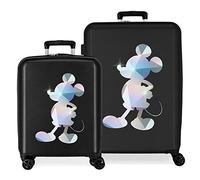 Disney Special Shine Mickey Silver Juego de Maletas Negro 55/70 cms Rígida ABS Cierre TSA Integrado 119L 6