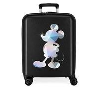 Disney Special Shine Mickey Silver Maleta de cabina Negro 40x55x20 cms Rígida ABS Cierre TSA integrado 38