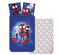Disney Spidey - Juego de cama infantil (100 x 135 cm + 40 x 60 cm, 100% algodón), funda nórdica y funda de almohada - Marvel Spidey y sus amigos extraordinarios