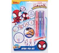 Disney - Spidey y sus superamigos - Juego de rotuladores con pulverizador A4 Enveloppe - Lápices para colorear para niños - Juego de lápices de colores y páginas para colorear (SP23363)