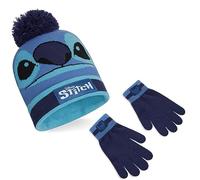 Disney Stitch Accesorios de Invierno Set de 1, 2 o 3 Piezas para Niñas, Gorro Niña Guantes Invierno Bufanda, Regalos Niños (Azul Stitch 2 Pcs)