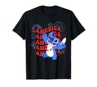 Disney Stitch America Fireworks 4th of July USA 250th Camiseta