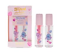Disney Stitch and Angel Lip Oil Duo | Licencia oficial | I Heart Stitch | Frambuesa y ruibarbo | Aceite labial tintado | No pegajoso | Regalo de brillo de labios para mujeres | Mad Beauty