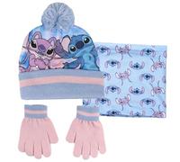 Disney Stitch & Angel Bobble Hat + Snood Bufanda + Guantes Set Niñas 3 Piezas Invierno Set Regalo