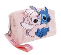 Disney Stitch & Angel - Estuche de maquillaje con cremallera - Estuche cosmético suave y ligero - Estuche de belleza y viaje para niñas y fans de Disney