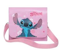Disney Stitch & Angel Girls - Bolso de hombro rosa - Película oficial de Lilo & Stitch | Bonita bolsa cruzada para niños y adolescentes | Regalos para niñas | Correa larga ajustable, Pink, One Size