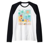 Disney Stitch Angel Leroy & Scrump Summer Beach Surf Club Camiseta Manga Raglan