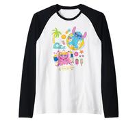 Disney Stitch & Angel Life's Better by the Beach Summer Trip Camiseta Manga Raglan