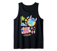 Disney Stitch & Angel Life's Better by the Beach Summer Trip Camiseta sin Mangas