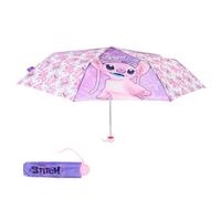 Disney Stitch Angel Paraguas Plegable Compacto para Niñas, Estructura de Alta Resistencia, Paraguas Diseño Clasico Infantil, Regalo Niñas