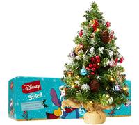 Disney Stitch Árbol de Navidad con Luces LED Incorporadas 50 cm, Arbol Artificial Pequeño con Adornos, Navidad Decoración Mesa (Multi Stitch)