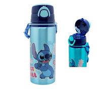 Disney Stitch Azul Botella De Aluminio 730ml Con Pajita Para Niños N/Termica