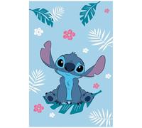Disney Stitch Azul Suave Manta Forro Polar, Colcha para Cama niño 100x150 cm, Oeko-Tex (B)