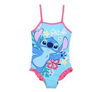 Disney Stitch Bañador para Niña, Diseño Floral Bañador de una Pieza, Natación Infantil, Talla 3 Años | Azul
