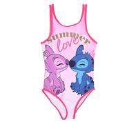 Disney Stitch Bañador para Niña, Diseño Stitch y Angel Bañador de Una Pieza Natación Infantil, Talla 8 Años, Fuchsia