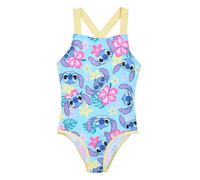 Disney Stitch Bañador para Niña, Diseño Tropical Bañador de una Pieza, Natación Infantil, Talla 4 Años | Azul