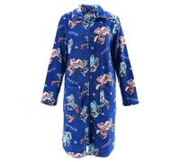 Disney Stitch Bata para Mujer, Suave Batin de Estar por Casa, Batin de Casa Polar Terciopelo Cierre Cremallera, Regalo para Mujer y Adolescentes | Talla L | Azul