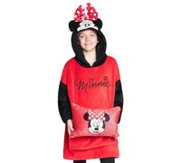 Disney Stitch Batamanta con Capucha Niños - 2 en 1 Sudadera de Forro Polar Grande Baby Yoda - Regalos Stitch Navidad (Rojo Minnie)