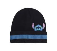 Disney Stitch Beanie Hat, Peek-a-Boo Striped Winter Knit Cap with Cuff Boina, Multicolor, Talla única Unisex Adulto
