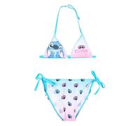 Disney Stitch Bikini para Niña, Bañador de Dos Piezas Verano Infantil, Tallas 6 a 12 Años (FR/ES, Edad, 12 años, Regular, Azul)