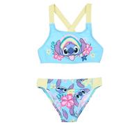 Disney Stitch Bikini para Niña, Diseño Tropical Bañador de Dos Piezas, Natación Infantil, Talla 4 Años | Azul