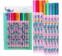 Disney Stitch Bolígrafos de Gel para Niños, Pack de 10 Bolis de Colores (Multi Stitch)