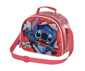 Disney Stitch, Bolsa Portamerienda 3D, 25.5 x 20 cm, Rosa Thing