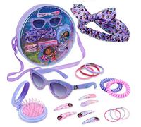 Disney Stitch Bolso Bandolera Bolsa Niña con Gafas de Sol UV400 y Accesorios Pelo Bolso con Accesorios para Niñas (Morado/Rosa Encanto)