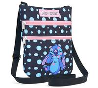 Disney Stitch Bolso Bandolera Cruzado para Niñas y Adolescentes, Regalo para Niñas (Negro)