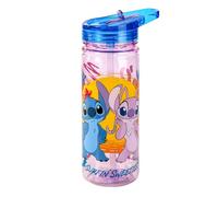 Disney Stitch - Botella de agua de 580 ml para niños, botella de bebidas escolares, hecha de Ecozen duradero, reutilizable, sin BPA