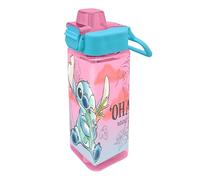 Disney Stitch Botella Reutilizable, Botella de Agua Rectangular para Niñas, Botella de Viaje, Capacidad 500 ml