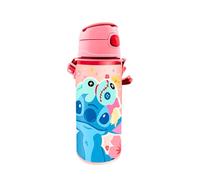 Disney Stitch Botella Reutilizable, Cantimplora Diseño Aluminio Resistente, Botella de Agua para Niñas, Botella Viaje con Asa, Capacidad 600 ml