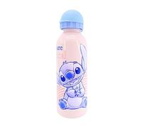 Disney Stitch Botella Reutilizable, Cantimplora Stitch y Angel Diseño Aluminio Resistente, Botella de Agua para Niñas, Botella de Viaje, Capacidad 500 ml | Azul