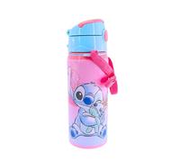 Disney Stitch Botella Reutilizable, Cantimplora Stitch y Scrump Diseño Aluminio Resistente, Botella de Agua para Niñas, Botella Viaje con Asa, Capacidad 600 ml