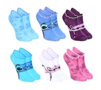 Disney Stitch Calcetines para Niñas, Set de 6 Calcetines Cortos Invisibles de Algodon, Regalo Niña y Adolescentes Talla EU 23/26 | Multicolor
