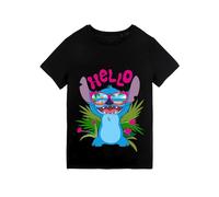 Disney Stitch Camiseta para Mujer, Diseño Hello Stitch Camiseta de Manga Corta para Adultos, Regalo Mujer y Adolescentes | Hello | Talla S