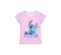 Disney Stitch - Camiseta para niña, 100% algodón, camiseta de verano, manga corta, licencia oficial, modelo clásico o crop, tallas 3-14 años, 10325púrpura, 3 años