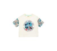 Disney Stitch - Camiseta para niña, 100% algodón, camiseta de verano, manga corta, licencia oficial, modelo clásico o crop, tallas 3-14 años, 16007 White, 8 años