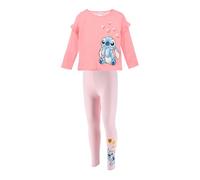 Disney Stitch Camiseta y Leggings para Niñas, Conjunto 2 Piezas Camiseta y Mallas para Niñas, Talla 8 Años