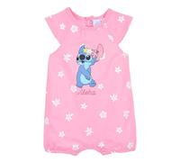 Disney Stitch Camiseta y Pantalón Corto para Bebe Niña, Diseño 'Aloha' Pijama Mono Corto Conjunto Una Pieza para Bebe Niñas, Tallas 6 a 24 Meses