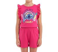 Disney Stitch Camiseta y Pantalón Corto para Niña, Diseño 'Cute But Cheeky' Pijama Mono Corto Conjunto Una Pieza para Niñas, Talla 3 Años | Rosa