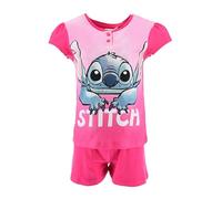 Disney Stitch Camiseta y Pantalón Corto para Niña, Diseño Stitch Pijama Conjunto 2 Piezas para Niñas, Incluye Caja de Regalo, Talla 5 Años | Fuchsia